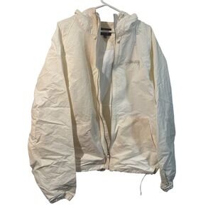 Stussy Hooded Windbreaker Jacket "Beachshell" Full Zip Logo XXL 115745 Mens